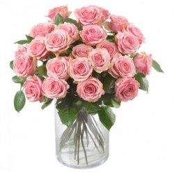 24 roses de couleur rose